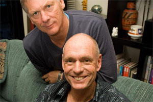 Chris Carter, right, with civil partner Peter Kaiser. Photo / Jason Dorday