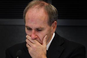 Len Brown during his emotional speech. Photo / Sarah Ivey