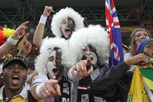 All Whites fans stayed in the stadium cheering, waving and singing after the final whistle, unable to tear themselves away. Photo / Brett Phibbs