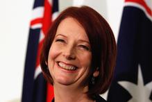 Australian Prime Minister Julia Gillard was positively glowing at her first press conference. Photo / Getty Images Australian Prime Minister Julia Gillard was positively glowing at her first press conference. Photo / Getty Images