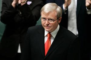 Kevin Rudd plunged in the popularity stakes. Photo / Getty Images