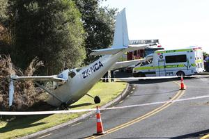 The Cessna ploughed into a bank. Photo / Northern Advocate