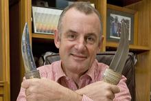Labour MP Trevor Mallard used to show off his antique daggers - gifts from the Governments of Oman and Saudi Arabia - to add muscle to his negotiating power. Photo / Mark Mitchell Labour MP Trevor Mallard used to show off his antique daggers - gifts from the Governments of Oman and Saudi Arabia - to add muscle to his negotiating power. Photo / Mark Mitchell