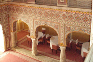 The hall of public audience in the Samode Palace in Jaipur where the ruler of the day received visitors. Photo / Audrey Young