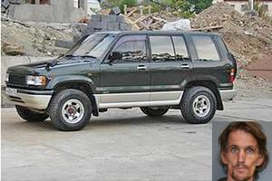Glen Michael MacDonald, inset, is believed to be driving an Isuzu Bighorn like this one. Photos / Supplied