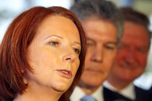 Gillard has made it clear she does not intend to move on the emissions trading scheme sidelined by Rudd. Photo / Getty Images