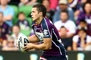 Since making his debut with the Storms this year, Matt Duffie has scored seven tries in 10 matches and averaged an impressive 105m a match. Photo / Getty Images