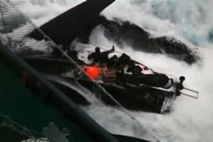The Sea Shepherd Conservation Society's Ady Gil collides with the Japanese whaling ship Shonan Maru in the Antarctic waters last Wednesday. Photos / Supplied
