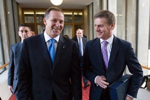 Finance Minister Bill English (R), with Prime Minister John Key. Photo / Mark Mitchell