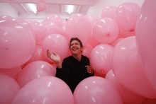 Turner Prize-winning British artist Martin Creed surrounds himself with his latest work, at the Michael Lett Gallery on Karangahape Rd in Auckland. Photo / Glenn Jeffrey. Turner Prize-winning British artist Martin Creed surrounds himself with his latest work, at the Michael Lett Gallery on Karangahape Rd in Auckland. Photo / Glenn Jeffrey.