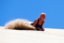 Sand tobogganing. Photo / Paul Rush Sand tobogganing. Photo / Paul Rush