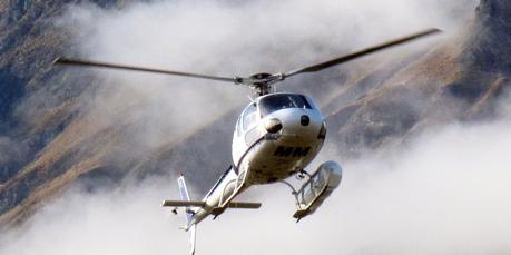 The Harris Mountains Heli-ski helicopter. Photo / Doug Sherring