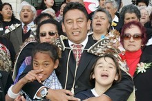Hone Harawira with his wife Hilda (left), grandchildren (from left) Kahi Harawira and Fetuao Faavae, and his mother, Titewhai Harawira. Photo / Mark Mitchell Hone Harawira with his wife Hilda (left), grandchildren (from left) Kahi Harawira and Fetuao Faavae, and his mother, Titewhai Harawira. Photo / Mark Mitchell