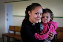 Sole mother Kelly Heremaia, 28, with daughter Hikianna, 19 months. Photo / Steven McNicholl Sole mother Kelly Heremaia, 28, with daughter Hikianna, 19 months. Photo / Steven McNicholl