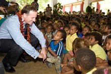 Prime Minister John Key at Freswota Bilingual School in Port Vila yesterday. Photo / Mark Mitchell Prime Minister John Key at Freswota Bilingual School in Port Vila yesterday. Photo / Mark Mitchell