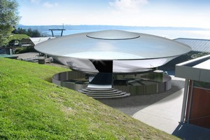 Artist's impression of the 64-seat Voyager II which projects the movement of a "flying saucer". Photo / Supplied