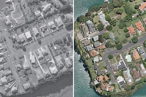 Stanley Point in Devonport in 1963 (left) and 2010. Photos / Google