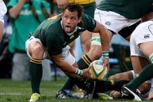 Francois Hougaard keeps the ball moving. Photo / Getty Images Francois Hougaard keeps the ball moving. Photo / Getty Images