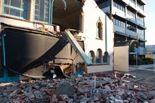The damaged Repertory Theatre. Photo / Simon Baker The damaged Repertory Theatre. Photo / Simon Baker