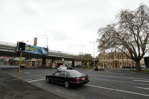 Looking along Victoria St West from College Hill at the intersection of Franklin Rd and Union St under the Victoria Park flyover. Photo / NZ Herald