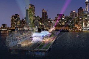 Fans will be able to get behind their teams at the Queens Wharf fans zone, seen here in this artist's impression. Photo / Supplied