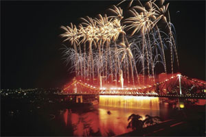 About 2000kg of explosives were set off during the Brisbane Festival. Photo / Supplied