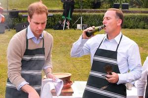 Prince William attends a barbecue at Premier House with John Key. Photo / Getty Images