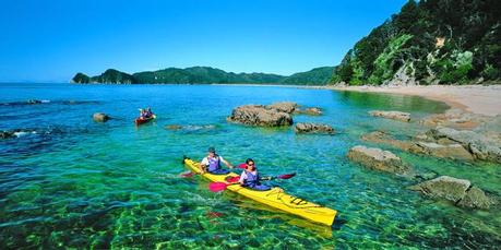 Kayakers explore numerous bays while trampers find hidden delights in lush forest along the Abel Tasman track. Photo / Supplied