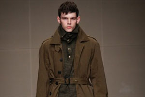 A model wears a creation by Burberry at Milan Fashion Week. Photo / Supplied