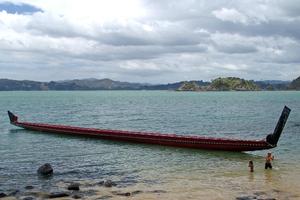 Ngatokimatawhaorua was commissioned to mark the 100th anniversary of the signing of the Treaty. Photo / Michael Hooper
