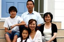 Ally Wang with her father Zhi Wang, mother Ying Xu, son Kevin Sun and daughter Cathy Sun. Photo / Dean Purcell Ally Wang with her father Zhi Wang, mother Ying Xu, son Kevin Sun and daughter Cathy Sun. Photo / Dean Purcell