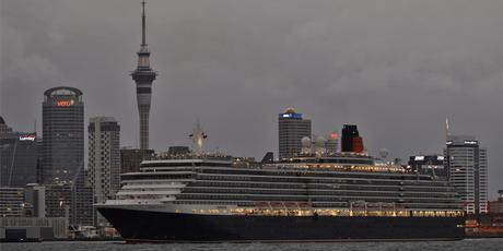 Cunard ship, Queen Victoria, on Auckland's Waitemata Harbour in February. Photo / Herald on Sunday Cunard ship, Queen Victoria, on Auckland's Waitemata Harbour in February. Photo / Herald on Sunday
