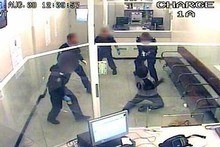 A still image of CCTV footage of the tasering. Photo / Supplied. A still image of CCTV footage of the tasering. Photo / Supplied.