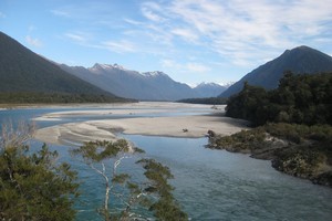 The Arawata River and valley. Photo / Jill Worrall