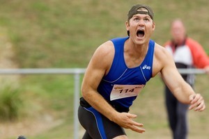 He may hurt all over, but Stuart Farquhar will be throwing everything he's got in his quest for gold in the javelin event. Photo / Paul Estcourt