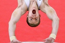 Misha Koudinov of New Zealand in action on the vault during the Men's Artistic Gymnastics Individual All-Around Final. Photo / Getty Images Misha Koudinov of New Zealand in action on the vault during the Men's Artistic Gymnastics Individual All-Around Final. Photo / Getty Images