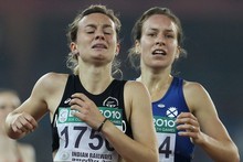 Nikki Hamblin (left) had a tough month before her 1500m silver medal. Photo / Getty Images Nikki Hamblin (left) had a tough month before her 1500m silver medal. Photo / Getty Images