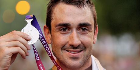 Hayden Roulston poses with the silver medal during the medal ceremony for the men's road race. Photo / Getty Images Hayden Roulston poses with the silver medal during the medal ceremony for the men's road race. Photo / Getty Images