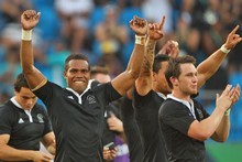 The New Zealand team celebrate after winning the rugby sevens Gold Medal match. Photo / Getty Images The New Zealand team celebrate after winning the rugby sevens Gold Medal match. Photo / Getty Images