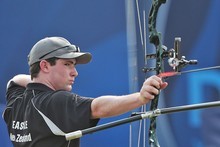 Shaun Teasdale of New Zealand in action during the mens Individual Compound finals. Photo / Getty Images Shaun Teasdale of New Zealand in action during the mens Individual Compound finals. Photo / Getty Images