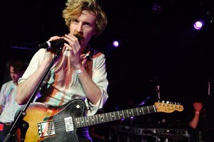 Lawrence Arabia (James Milne) at the NZ@CMJ New Zealand music showcase night in New York. Photo / Sean O'Brien