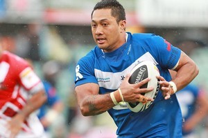 Quentin Togaga'e of Samoa heads for the try line during the international friendly match against Tonga in the weekend. Photo / Getty Images