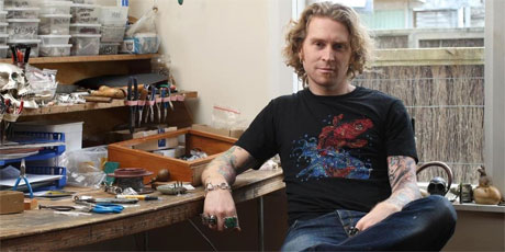 Jeweller Nick Von K at his Grey Lynn workshop. Photo / Natalie Slade Jeweller Nick Von K at his Grey Lynn workshop. Photo / Natalie Slade