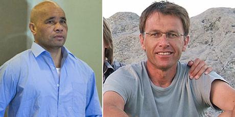 Pauesi Leofa Brown, left, today pleaded guilty to the murder of Austin Hemmings, right, who was stabbed after coming to the aid of a woman in Auckland city in 2008. Photos / NZPA, supplied Pauesi Leofa Brown, left, today pleaded guilty to the murder of Austin Hemmings, right, who was stabbed after coming to the aid of a woman in Auckland city in 2008. Photos / NZPA, supplied