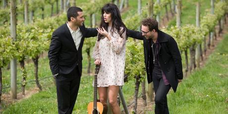 Opshop's Jason Kerrison, Brooke Fraser and Midnight Youth's Jeremy Redmore hit the bottle early. Photo / Richard Robinson Opshop's Jason Kerrison, Brooke Fraser and Midnight Youth's Jeremy Redmore hit the bottle early. Photo / Richard Robinson