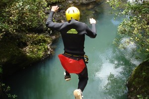 Canyoning in the Waitakere Ranges with AWOL Canyoning Adventures. Photo / Supplied