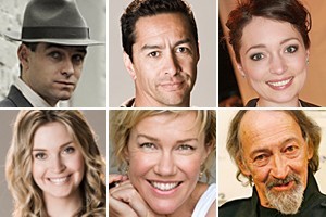 Clockwise from top left: Antony Starr, Kirk Torrance, Antonia Prebble, Frank Whitten, Robyn Malcolm and Siobhan Marshall. Photos / Supplied, NZH