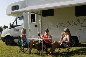 Chilling out at Tatapouri-By-The-Sea campground. Photo / Sarah Ivey