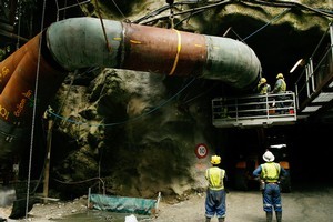 Workers at the entrance of the Pike River mine. File photo / NZ Herald