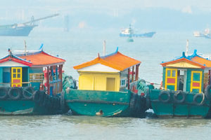Catch a sight of the floating homes while on board the cruise ship. Photo / Pamela Wade